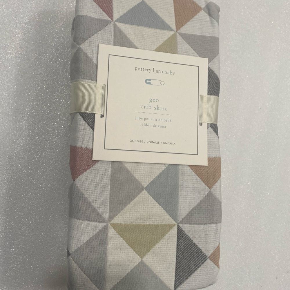 Pottery Barn Kids Geo Crip Skirt New In Package One Size New multi color